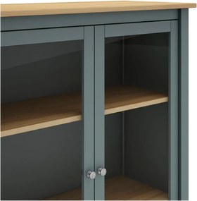 Витрина сиво-зелена от масивен бор 90x110x40 cm Misti – Marckeric