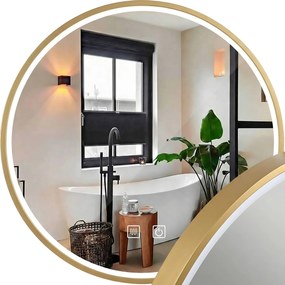 Огледало LED 80cm MMJ BRUSH GOLD