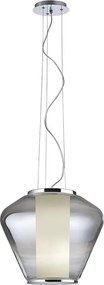 Redo 01-1139 - Пендант на кабел FUSION 1xE27/42W/230V Ø30 см лъскав хром/опушено