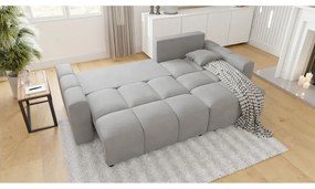 Светлосив ъглов диван (променлив) Luki – Ropez