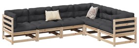 3299452 vidaXL Градински комплект диван от 6 части, бор масив