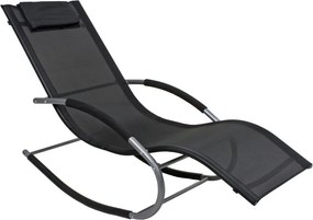 Черен метален градински шезлонг Naxos – Garden Pleasure