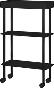 Черен метален подвижен стелаж 60x97x30 cm Nolle – noo.ma