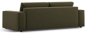 Зелен кадифен сгъваем/с място за съхранение диван 247 cm Jodie – Micadoni