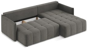 Тъмносив разтегателен ъглов диван с място за съхранение (десен ъгъл) Moku – Makamii