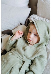 Детски зелен ленен халат Nature, размер 122 - 128 - Linen Tales