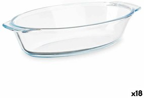 Поднос за сервиране С дръжки Прозрачен Боросиликатно Стъкло 700 ml 23,6 x 5,3 x 13 cm (18 броя)