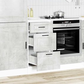854224 vidaXL Кухненски шкаф Porto, бетонно сив, инженерно дърво