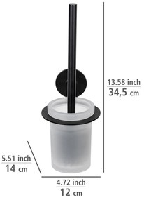 Матово черна самозалепваща стъклена четка за тоалетна Bivio – Wenko