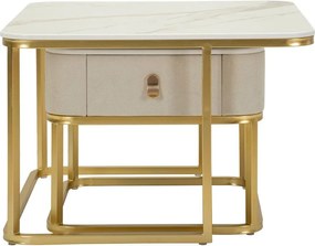 Кремави/златисти масички за кафе в комплект от 2 бр. от декор от мрамор 50x70 cm Beauty – Mauro Ferretti