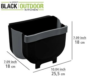 Черно висящо кошче за отпадъци , 5 л Black Outdoor Kitchen Fago - Wenko