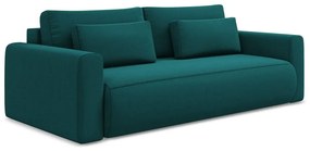 Тюркоазен кадифен разтегателен диван с място за съхранение 238 cm Kapua – Makamii