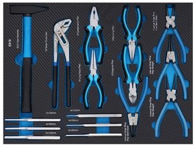 Работническа количка за инструменти 309 бр. - 7 чекмеджета + шкаф KD1069