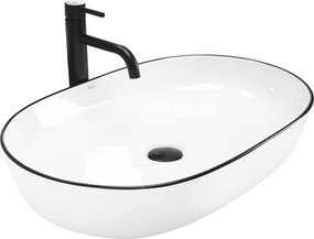 Умивалник за плот Rea CLEO white Black edge
