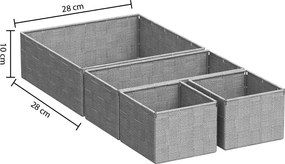 Сет кош за съхранение 5five Lise, 4 бр - Сив
