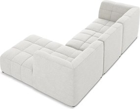 Бял ъглов диван от прежда с примки от букле (десен ъгъл) Aloha – Makamii