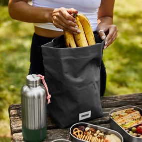Изолирана чанта за обяд Black+Blum LBB018, 6.7 л, 33.5х15.5х31 см, Водоотблъскваща, Навиваща се, Каишка за носене, Без BPA, Черен