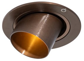 Модерно вградено прожекторно осветление тъмно бронзово GU10 35mm кръгло накланящо се - Installa