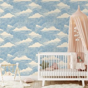 Тапет – Сини вълни с бели облаци