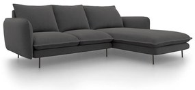 Тъмносив ъглов диван , десен ъгъл Vienna - Cosmopolitan Design