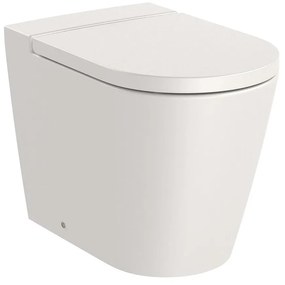 Тоалетна чиния Roca A347526650 ROUND, стояща, долепена до стената, двойно оттичане, Rimless, 37x56x44см