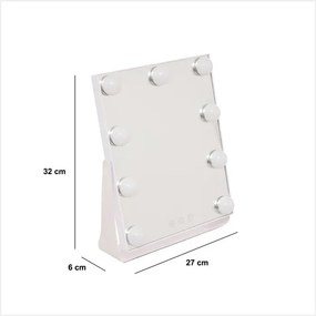 Огледало за баня 5five Holly, LED, 27x6x32 cm, Бяло