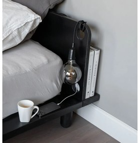 Черно борово двойно легло с решетка 140x200 cm Peek - Karup Design