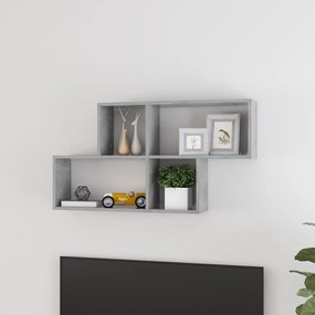 807164 vidaXL Стенен рафт, бетонно сив, 100x18x53 см, инженерно дърво