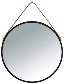 Черно огледало за окачване, ø 40 cm Borrone - Wenko