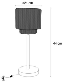 Japandi настолна лампа черна с кафяво въже - Smilla