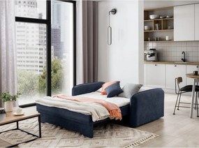Тъмносин шенилов разтегателен диван с място за съхранение 155 cm Laine – ELTAP