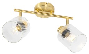 Таванен прожектор златен със стъкло 2-светлина регулируем - Laura