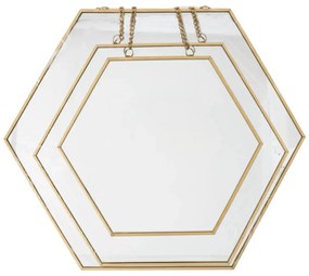Сет огледалa atmosphera Leny, 20/25/30 cm, 3 бр - Златен