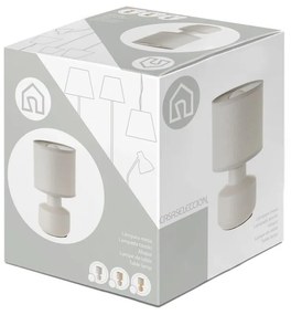 Бежова керамична настолна лампа с текстилен абажур (височина 22 cm) - Casa Selección