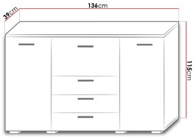 Бюфет Bari-White-Mauro