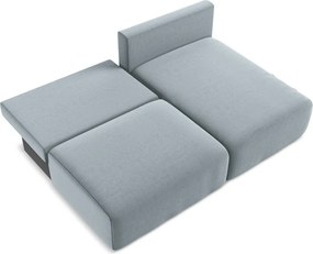 Син кадифен сгъваем/с място за съхранение ъглов диван (десен ъгъл) Kalena – Makamii