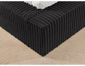 Черно двойно легло 200x200 cm тапицирано с място за съхранение с включена подматрачна рамка Cloe – Ropez