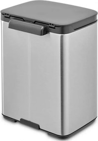 Кош за боклук Brabantia Bo Small 1006625, 4 л, Плавно и безшумно отваряне, Противоплъзгаща основа, Устойчив на пръстови отпечатъци, Инокс/Мат