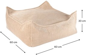 Светлокафяв детски пуф от рипсено кадифе Square – Wigiwama