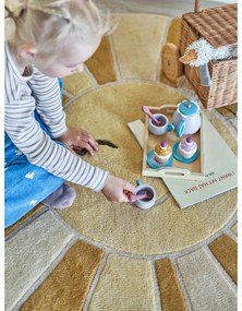 Бежов/в кехлибарен цвят вълнен детски килим ø110 cm Sun – Bloomingville Mini