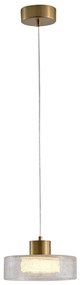 LED Пендел LED/8W/230V 3000K златист/прозрачен Ø 20 см