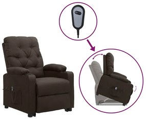 3093482 vidaXL Изправящ стол, тъмнокафяв, текстил