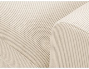 Бежов разтегателен ъглов диван с място за съхранение от рипсено кадифе (ляв ъгъл) Kyoto – Cosmopolitan Design