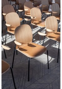 Кафяви/в цвят кафяв коняк трапезни столове в комплект с подлакътници/за подреждане 2 бр. от декор от орех Book – Gazzda