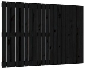 824892 vidaXL Стенна табла за спалня, черна, 127,5x3x90см, борово дърво масив