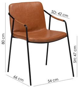 Стол за хранене от кафява изкуствена кожа Boto - DAN-FORM Denmark