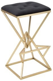 Черен/в златист цвят тапициран бар стол (височина на седалката 75 cm) Piramid – Mauro Ferretti