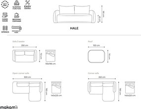 Светлосив сгъваем ъглов диван (ляв ъгъл) Hale – Makamii