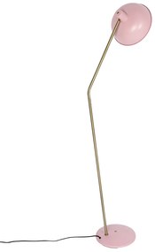 Ретро подова лампа розова с бронз - Milou