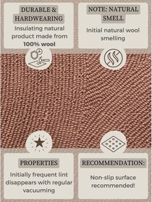 Теракотен ръчно изработен вълнен кръгъл килим ø 150 cm Calmio – Hanse Home